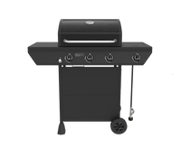 3-Burner Gas Grill in Black with Side Burner