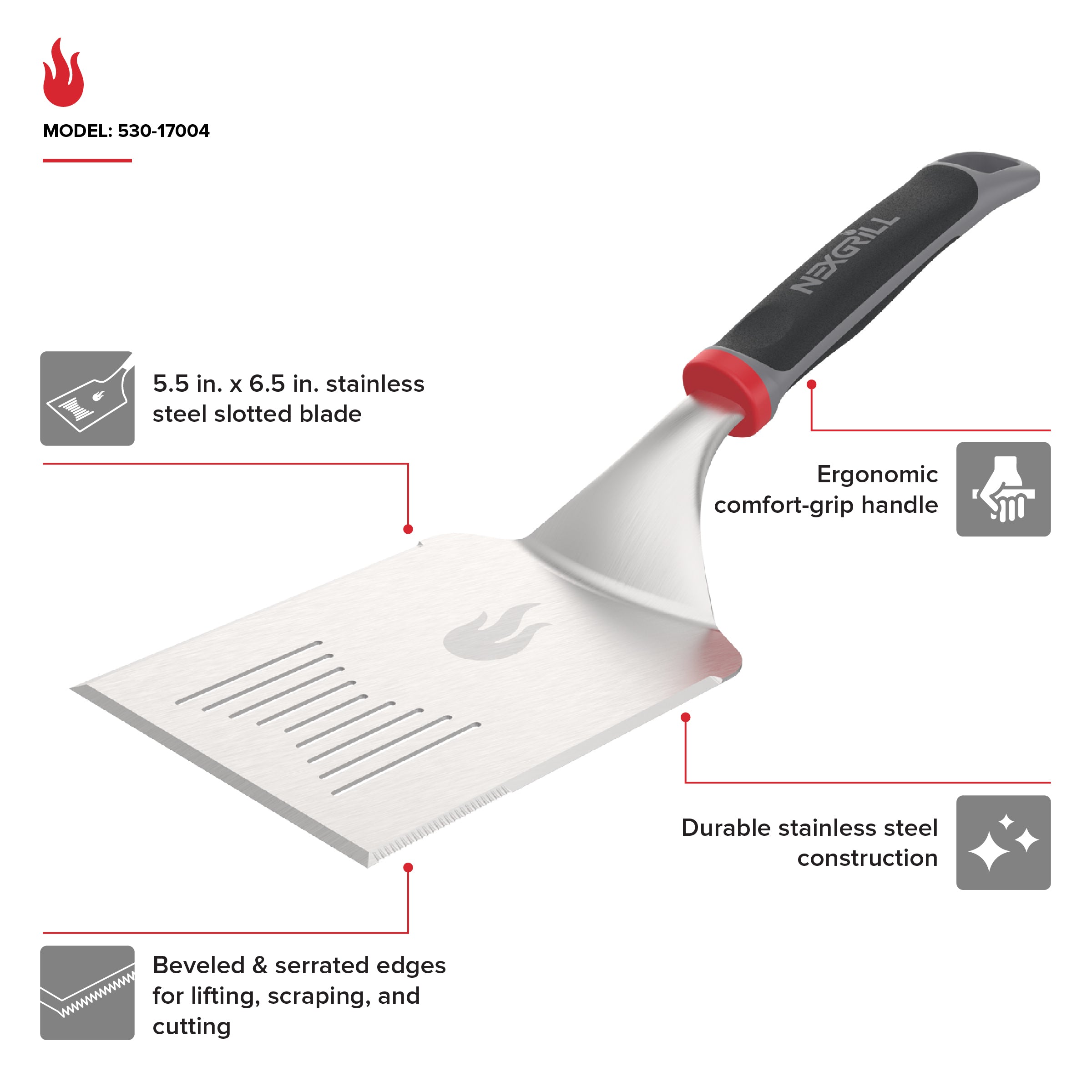 Daytona XL Slotted Griddle Spatula | Nexgrill