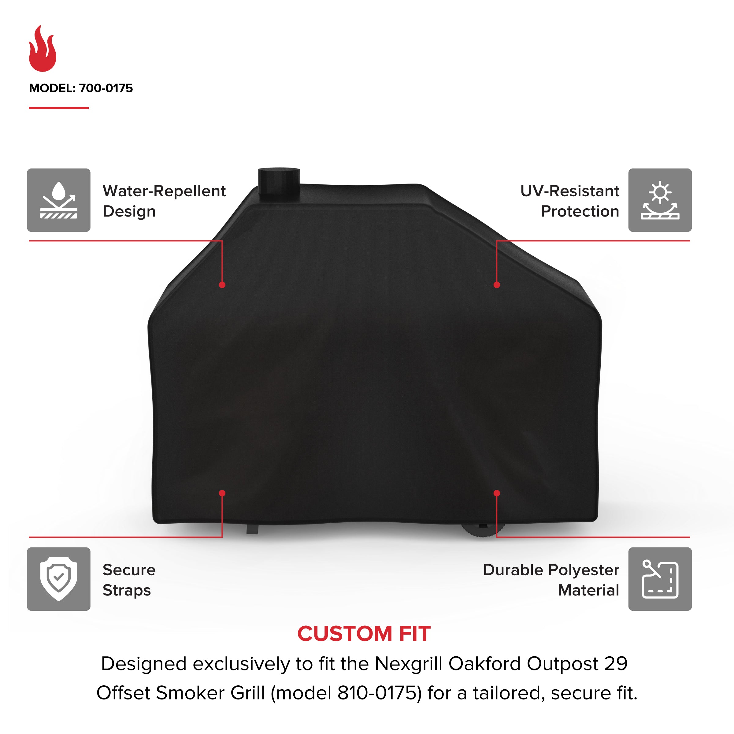 Oakford Charcoal Grill with Offset Smoker Box Cover | Nexgrill