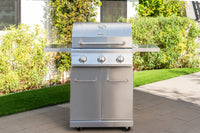 3 Burner Liquid Propane Gas Grill in Stainless Steel