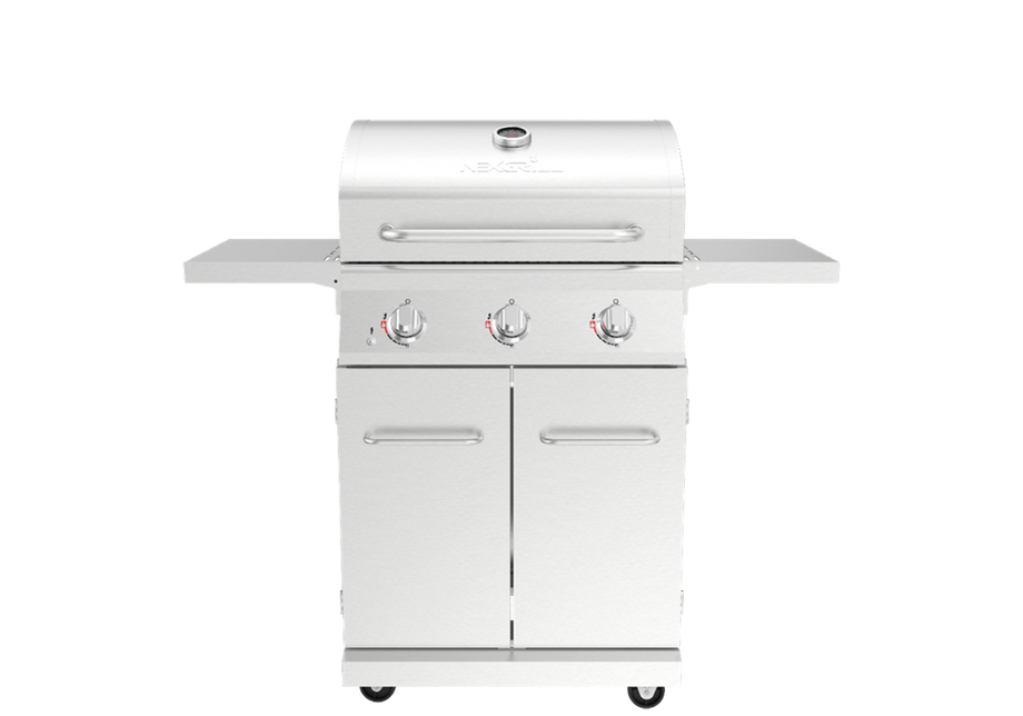 3 Burner Liquid Propane Gas Grill in Stainless Steel