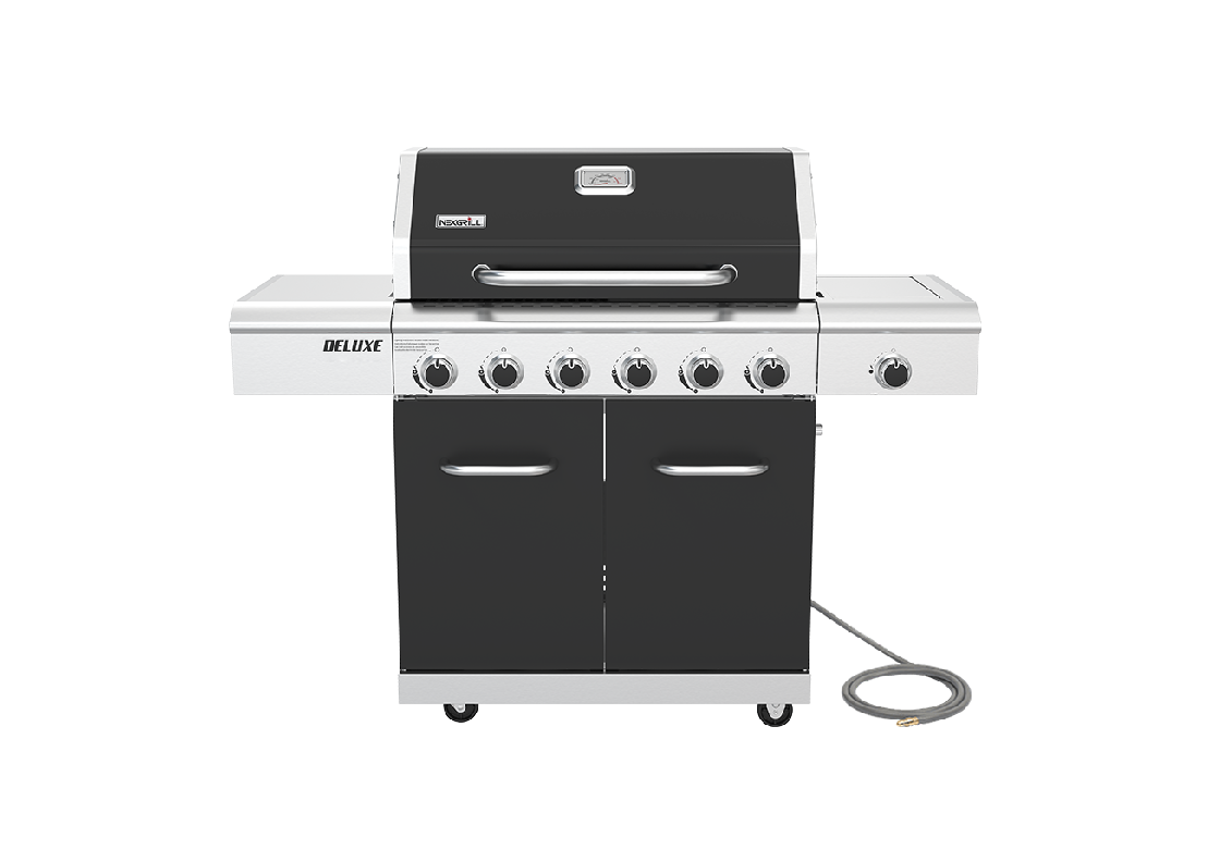 Deluxe 6 Burner Dual Fuel Gas Grill with Searing Side Burner