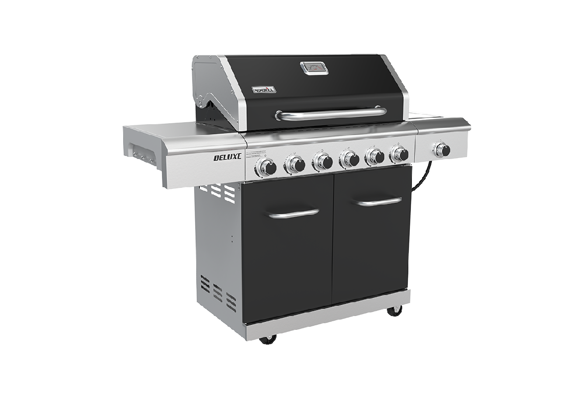 Deluxe 6 Burner Dual Fuel Gas Grill with Searing Side Burner
