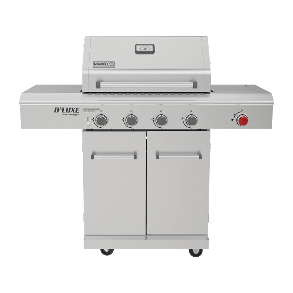 Deluxe 4-Burner Propane Gas Grill in Stainless Steel with Searing Side