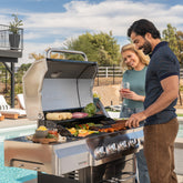 Gourmet Pro 4-Burner Gas Grill with Side Burner in Black with Cover