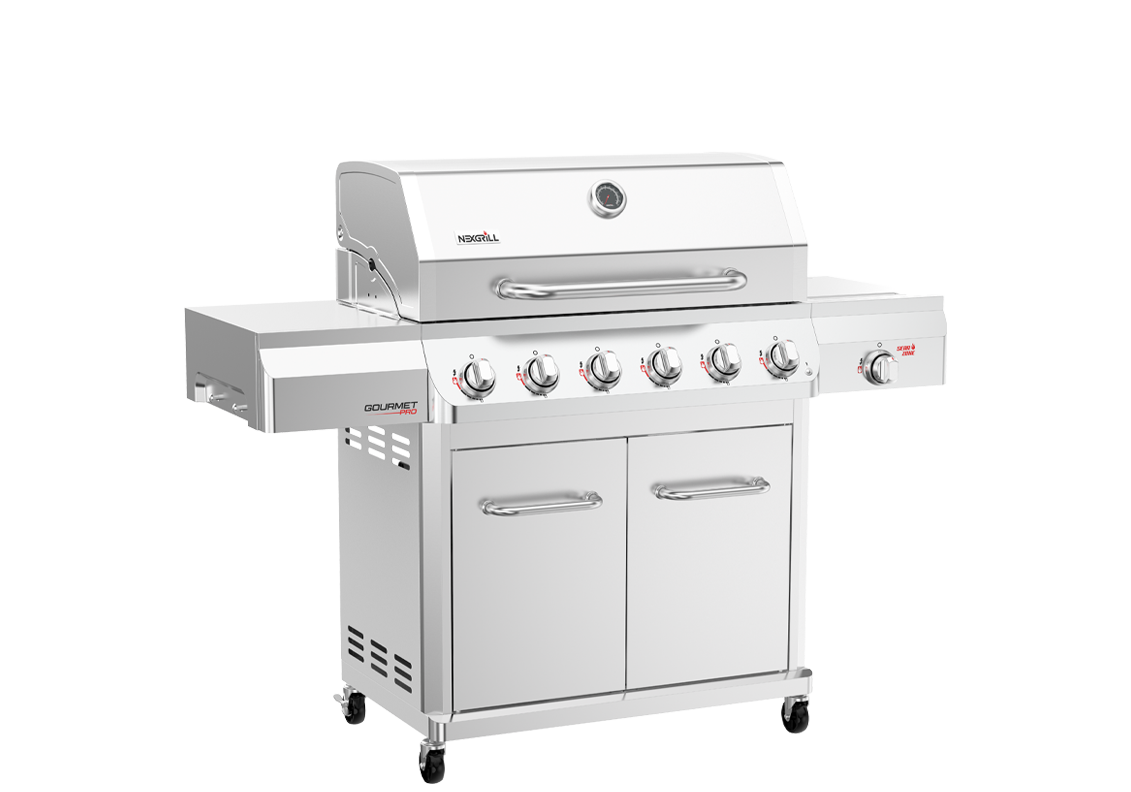 Gourmet Pro 6-Burner Stainless Steel Gas Grill with Searing Side