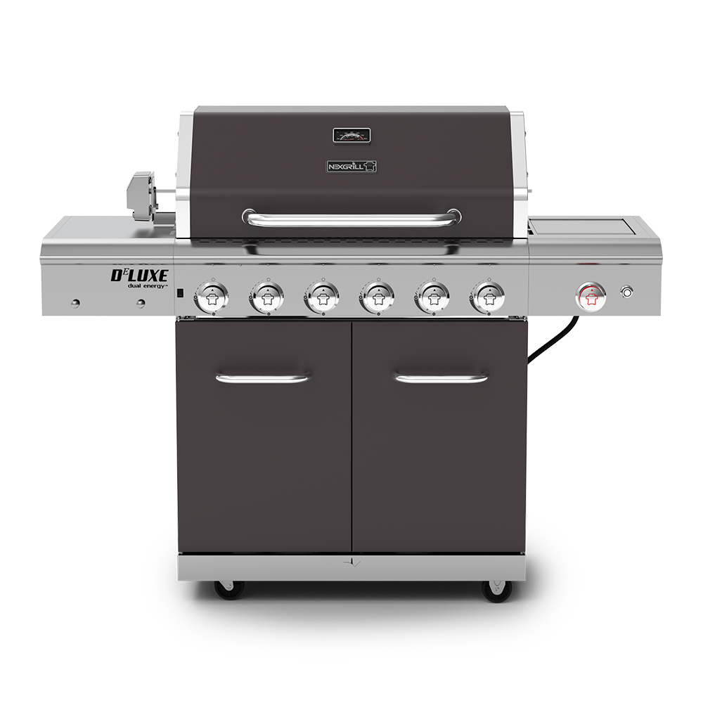 Deluxe 6-Burner Propane Gas Grill with Searing Side Burner & Rotisserie Kit