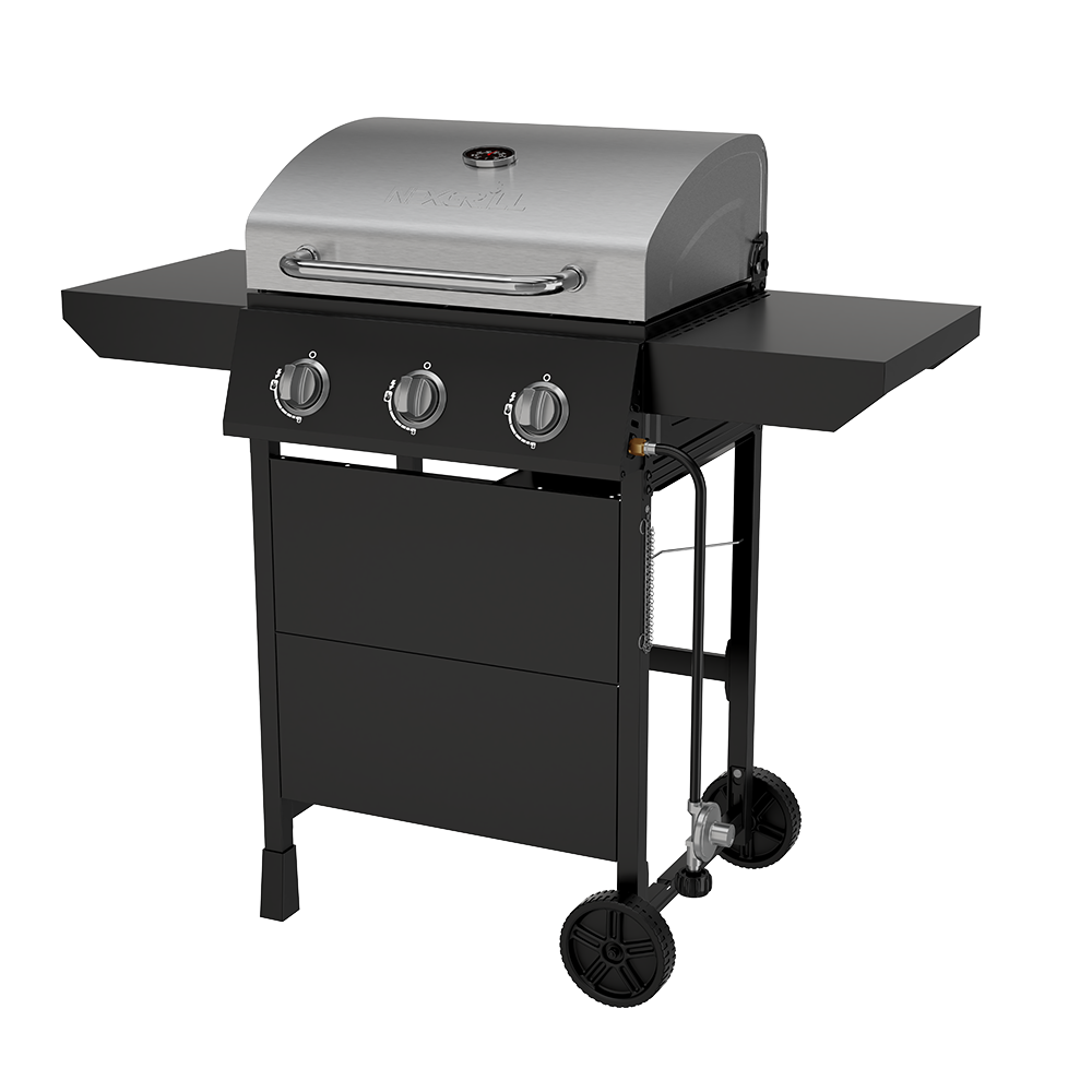 3-Burner Gas Grill with Side Shelves