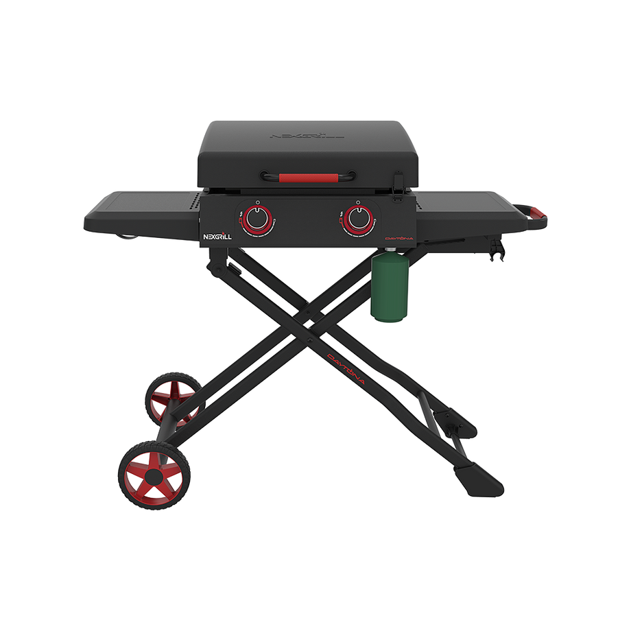 Daytona 2-Burner Propane Gas Griddle with Foldable Cart