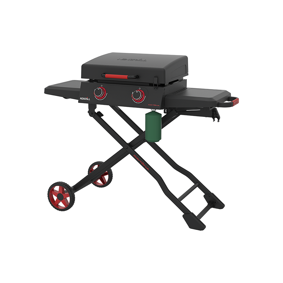 Daytona 2-Burner Propane Gas Griddle with Foldable Cart