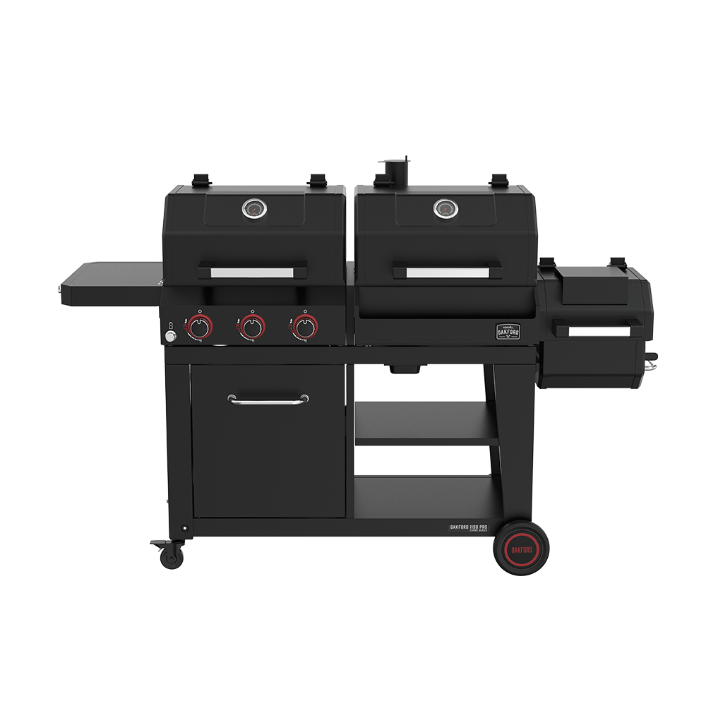 3-Burner Propane Gas Grill and Oakford 1150 Pro Offset Smoker