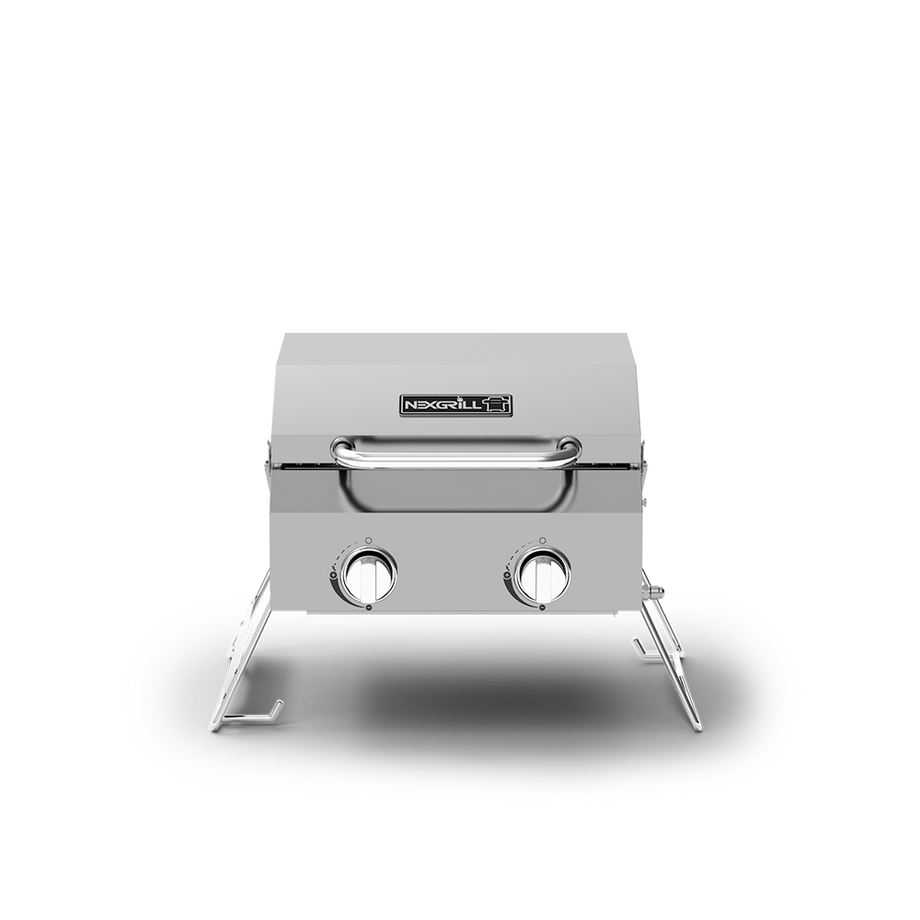 2-Burner Stainless Steel Table Top Portable Propane Gas Grill