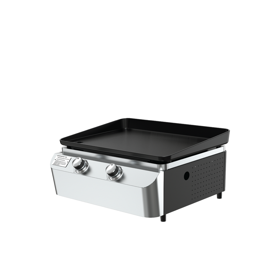 2-Burner Portable Propane Gas Grill with Griddle Top
