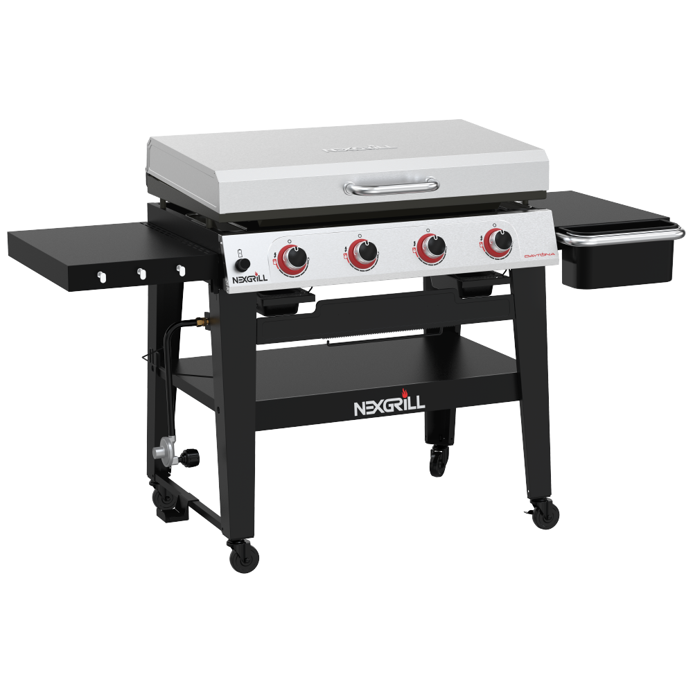 Nexgrill Daytona 4 Burner Flat Top Griddle Grill in Stainless Steel