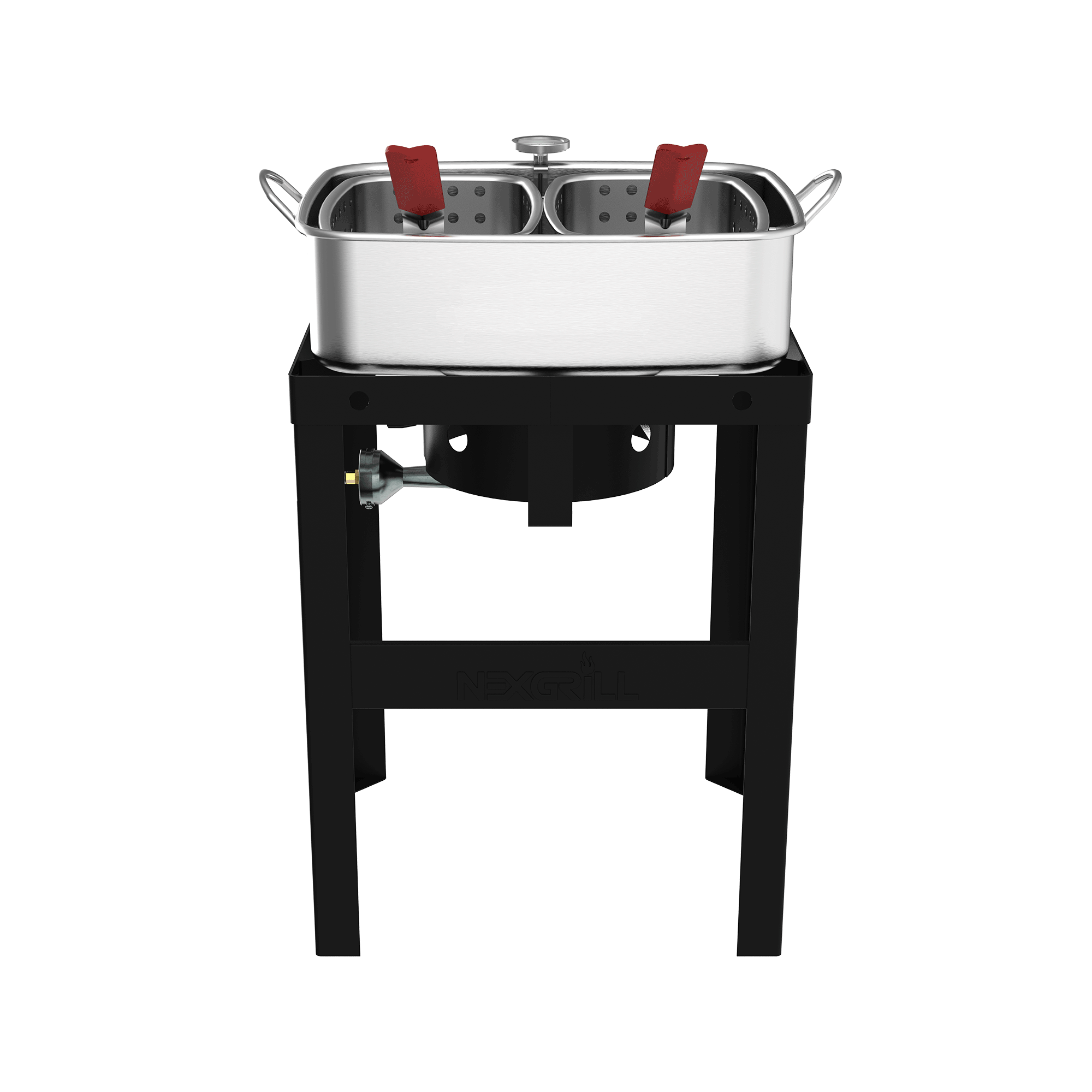 thumbnail interactive-video image 1 of 18 Qt Aluminum Propane Deep Fryer Kit – 55,000 BTU, 2 Baskets, Thermometer, Outdoor 1 of 5