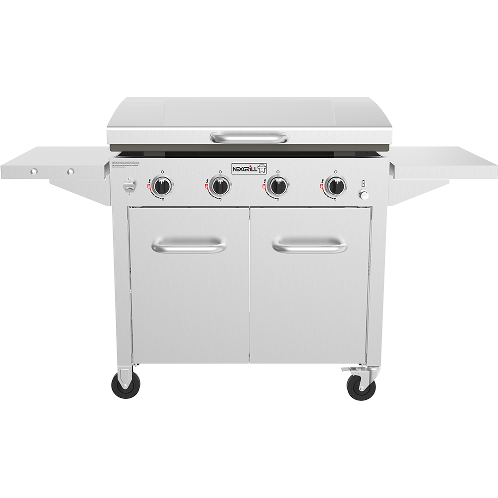 4 Burner Propane Gas Grill in Stainless Steel with Griddle Top Nexgrill