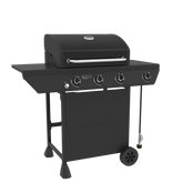 3-Burner Gas Grill in Black with Side Burner