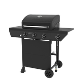 3-Burner Gas Grill in Black with Side Burner