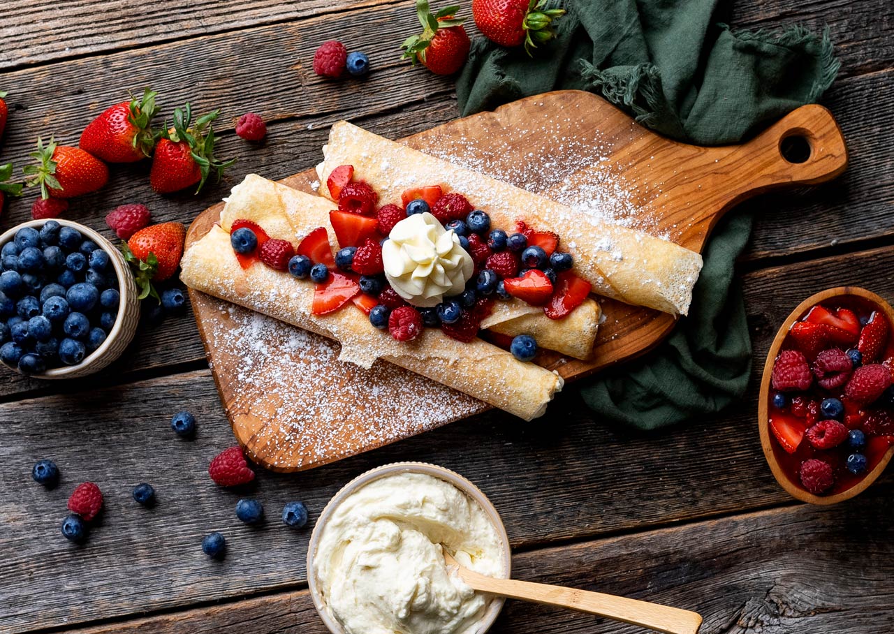 Mother’s Day Crepes with Berries and Cream