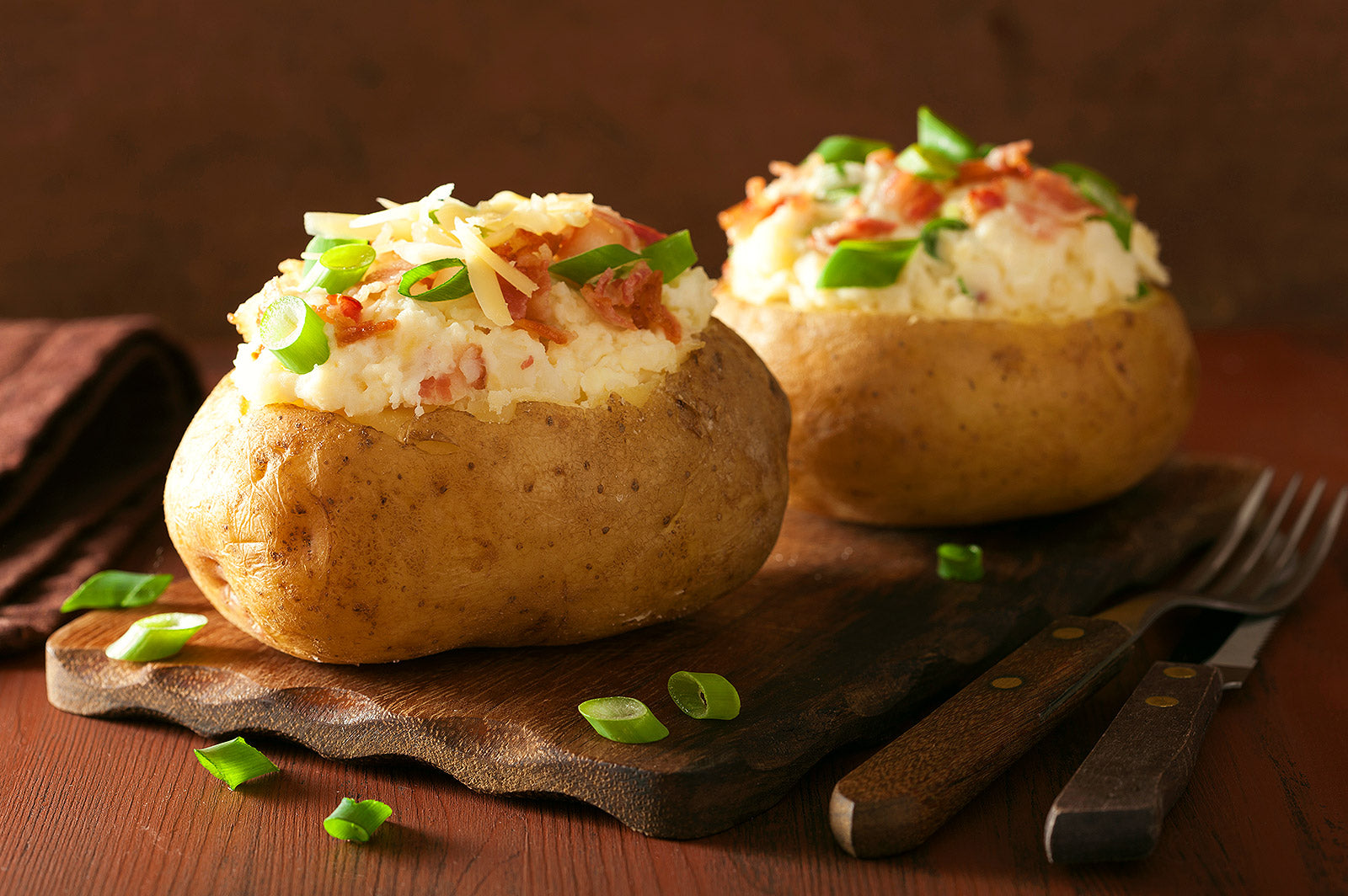 Loaded Baked Potato with Bacon and Cheddar