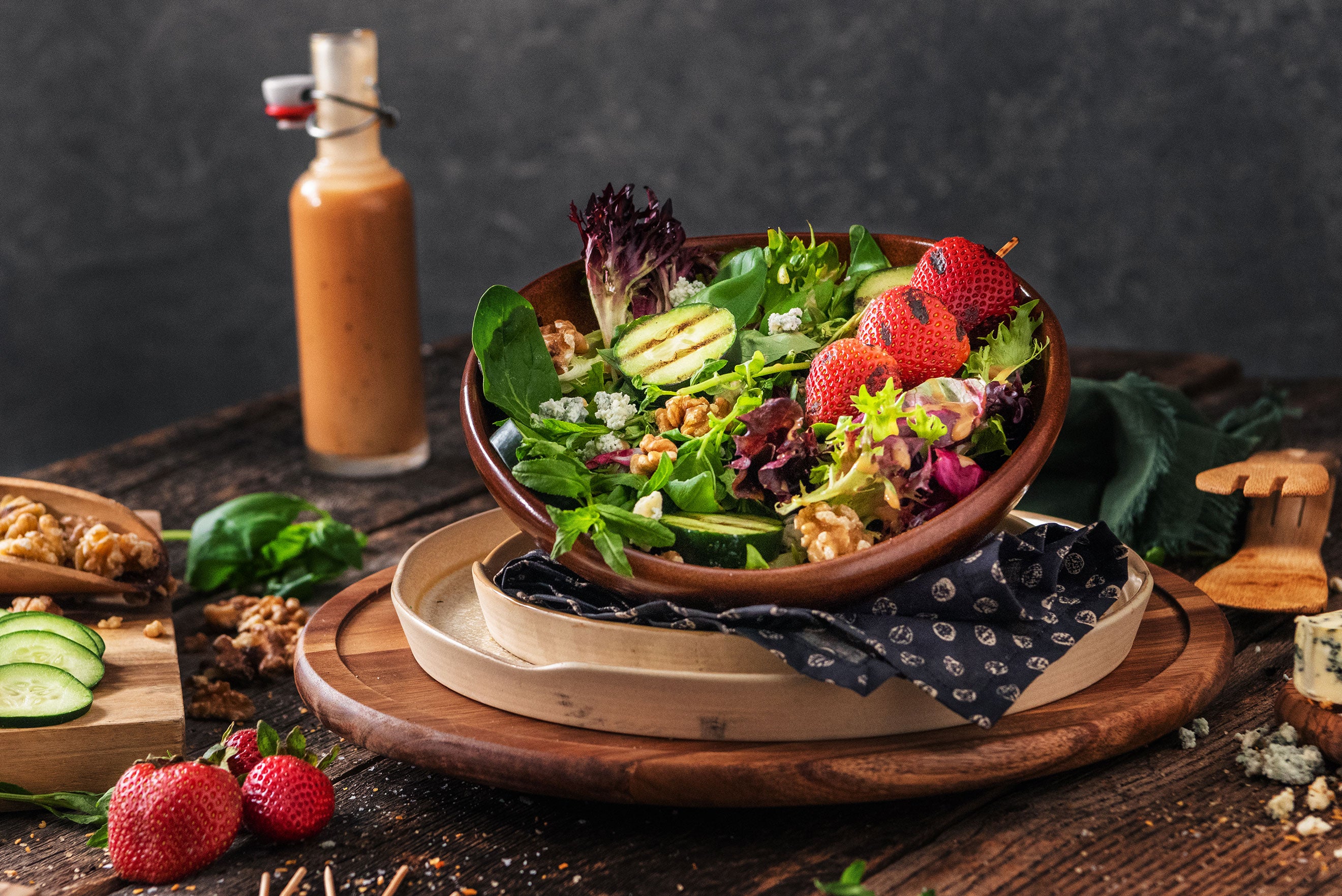 Grilled Strawberry Cucumber Salad