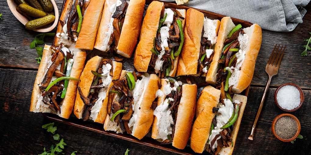 Grilled Portobello Vegan Cheesesteaks