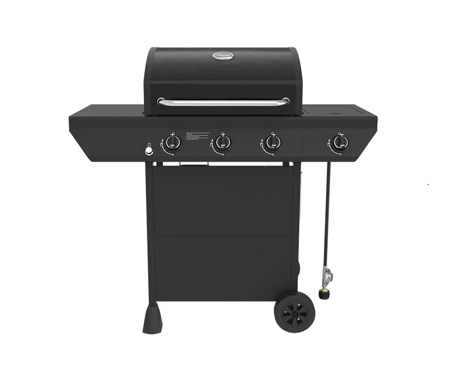 3-Burner Gas Grill in Black with Side Burner