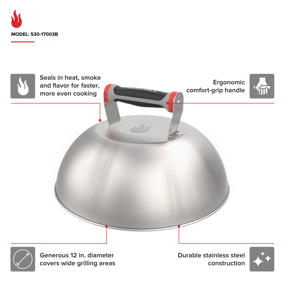 Daytona 12 in. Stainless Steel Outdoor Kitchen Griddle Dome