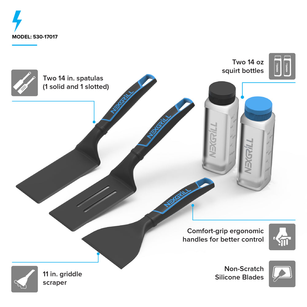 Fuse™ 5-Piece Non-Scratch Black Griddle Starter Set