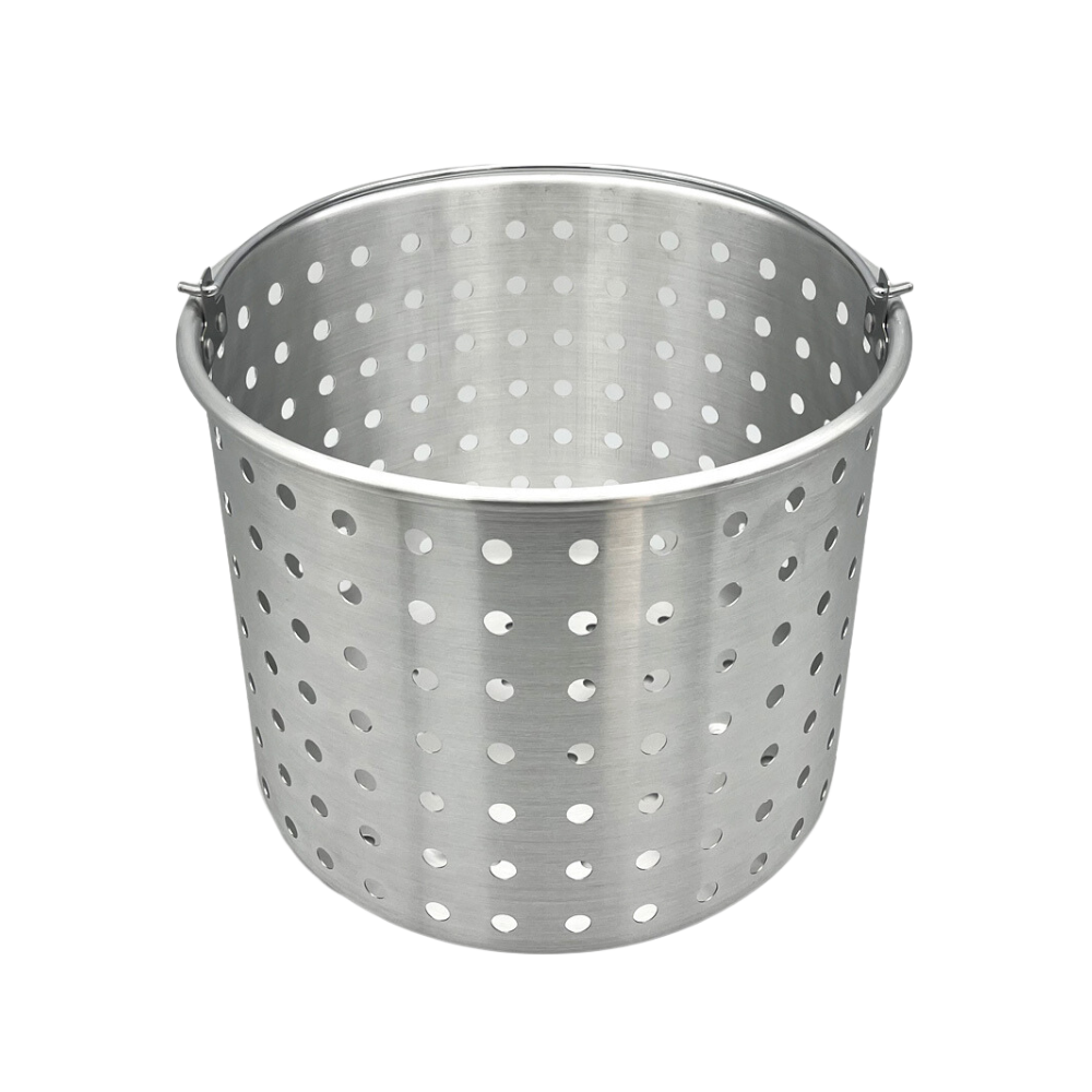 42 Qt. Aluminum Stockpot with Strainer Basket and Lid