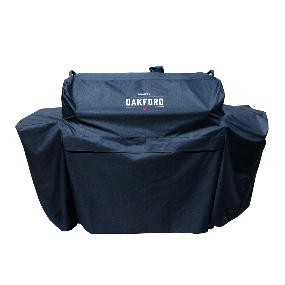 Oakford 1150 Pro Offset Smoker and 3-Burner Gas Grill Cover