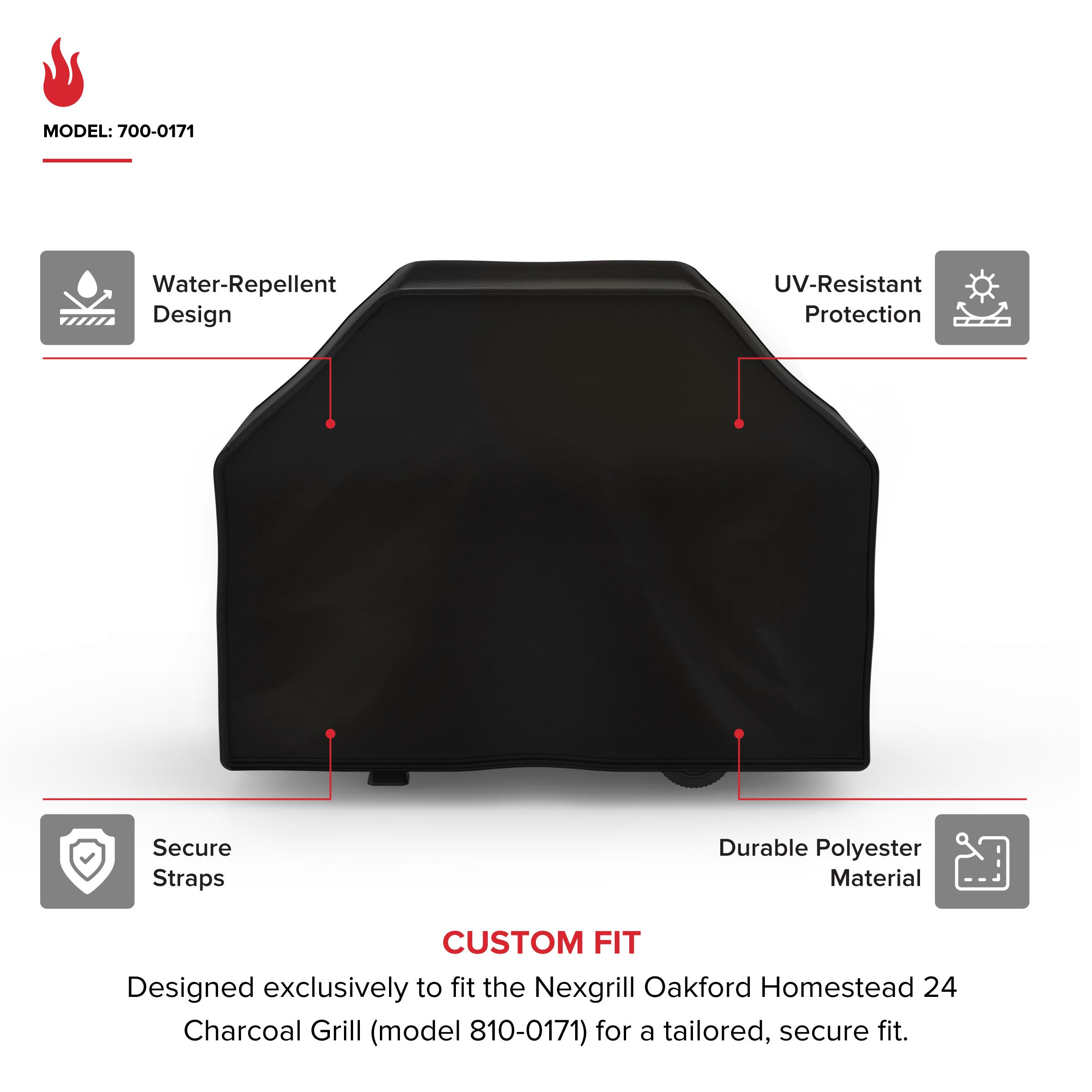 Oakford Front Load Charcoal Grill Cover | Nexgrill