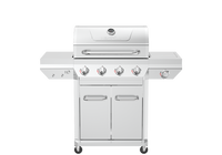 4-Burner Stainless Steel Gas Grill with Side Burner