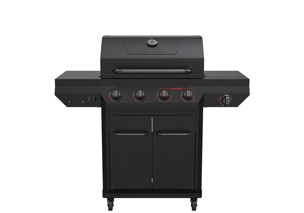 ローズページ 4-Burner Dual Fuel Gas Grill in Black with Side | Nexgrill