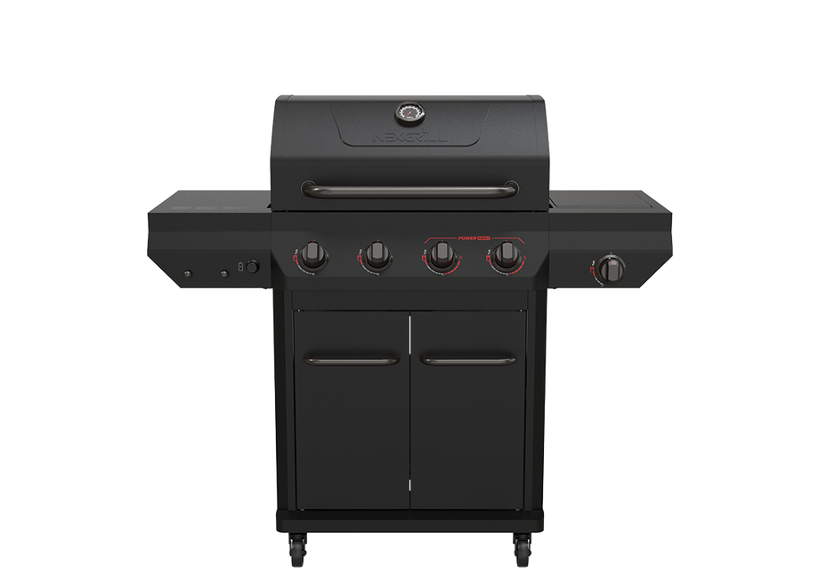 4-Burner Dual Fuel Gas Grill in Black with Side and PowerMax™ Burners