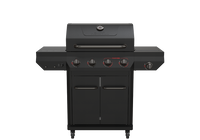 4-Burner Dual Fuel Gas Grill in Black with Side and PowerMax™ Burners