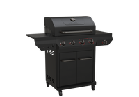 4-Burner Dual Fuel Gas Grill in Black with Side and PowerMax™ Burners