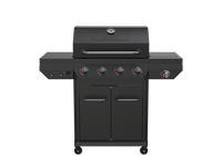 4-Burner Gas Grill with Side Burner in Black