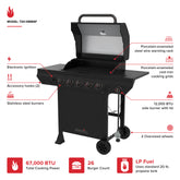 Nexgrill 5 Burner Propane Gas Grill with Side Burner in Black