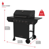 Nexgrill 5 Burner Propane Gas Grill with Side Burner in Black