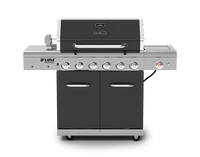 Deluxe 6-Burner Propane Gas Grill with Ceramic Searing Side Burner & Rotisserie Kit