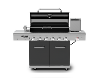 Deluxe 6-Burner Propane Gas Grill with Ceramic Searing Side Burner & Rotisserie Kit