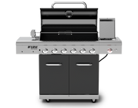 Deluxe 6-Burner Propane Gas Grill with Ceramic Searing Side Burner & Rotisserie Kit