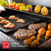 Deluxe 6 Burner Dual Fuel Gas Grill with Searing Side Burner