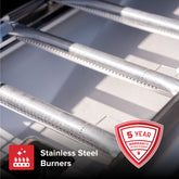 Deluxe 6 Burner Dual Fuel Gas Grill with Searing Side Burner