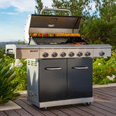 Deluxe 6 Burner Dual Fuel Gas Grill with Searing Side Burner