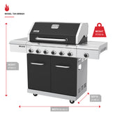 Deluxe 6 Burner Dual Fuel Gas Grill with Searing Side Burner