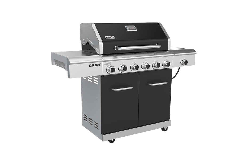 Deluxe 6 Burner Dual Fuel Gas Grill with Searing Side Burner