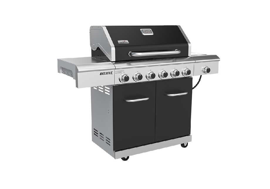 Deluxe 6 Burner Dual Fuel Gas Grill with Searing Side Burner
