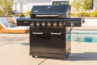 Deluxe 7-Burner Gas Grill with Stainless Steel Side Burner